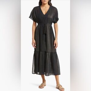 Elan Metallic Cover-Up Maxi Dress